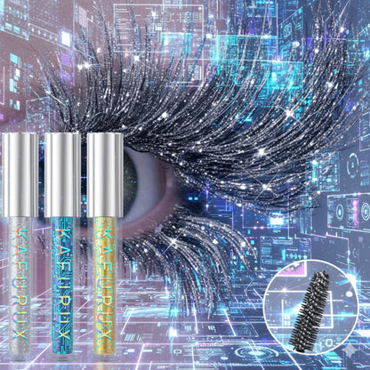 Diamond Glitter Mascara for Sparkling Snow Effect – Instant Volume & Extreme Curl Wand | Sweat-Proof Professional Cosmetic for Radiant Eye Looks