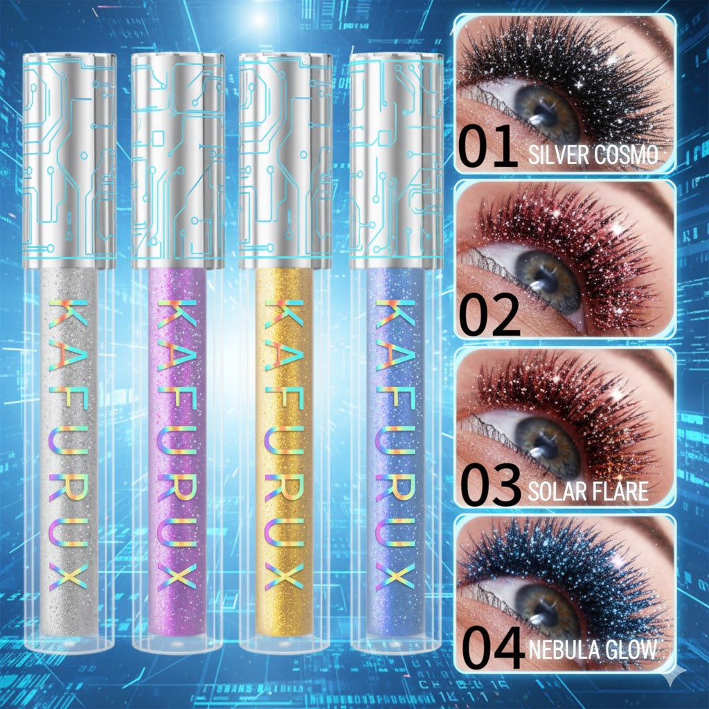 Diamond Glitter Mascara for Sparkling Snow Effect – Instant Volume & Extreme Curl Wand | Sweat-Proof Professional Cosmetic for Radiant Eye Looks