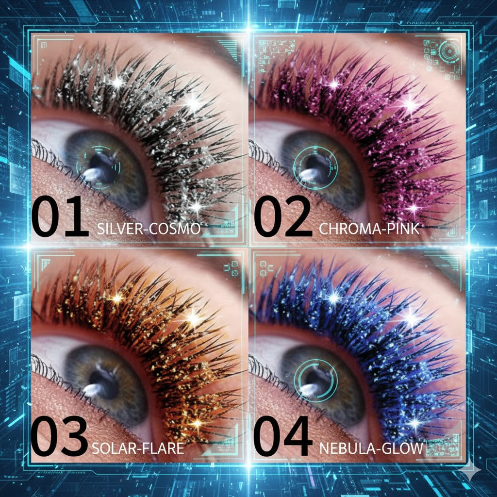 Diamond Glitter Mascara for Sparkling Snow Effect – Instant Volume & Extreme Curl Wand | Sweat-Proof Professional Cosmetic for Radiant Eye Looks